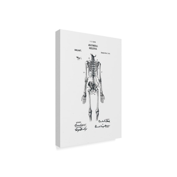 Claire Doherty 'Anatomical Skeleton Patent 1911 White' Canvas Art,12x19